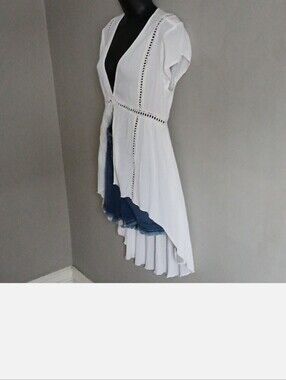 Guess White V-Neck Blouse